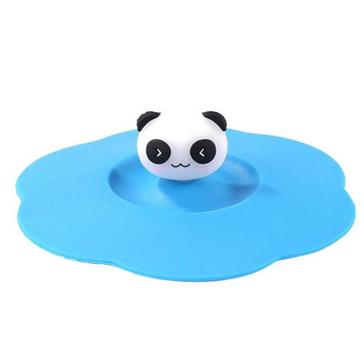 Prozirni silikonski poklopac za šalicu, otporan na toplinu, otporan na curenje, crtani poklopac, simpatičan, otporan na prašinu, poklopac za šalicu za višekratnu upotrebu, usisni poklopac