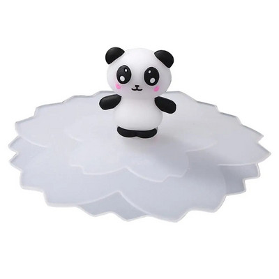 Prozirni silikonski poklopac za šalicu, otporan na toplinu, otporan na curenje, crtani poklopac, simpatičan, otporan na prašinu, poklopac za šalicu za višekratnu upotrebu, usisni poklopac