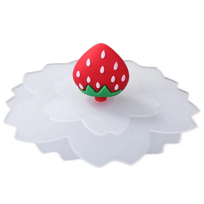 Prozirni silikonski poklopac za šalicu, otporan na toplinu, otporan na curenje, crtani poklopac, simpatičan, otporan na prašinu, poklopac za šalicu za višekratnu upotrebu, usisni poklopac