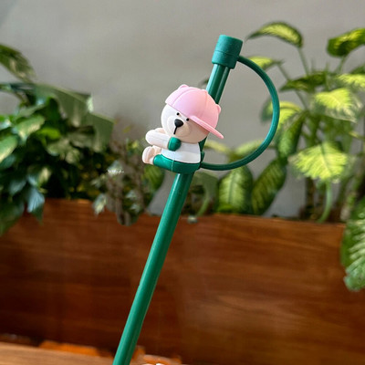 1 ΤΕΜ χαριτωμένο ψάθινο βύσμα σιλικόνης επαναχρησιμοποιήσιμο αεροστεγές καπάκι σκόνης κατανάλωσης καρτούν Βύσματα κάλυμμα για καλαμάκια 6-8 mm