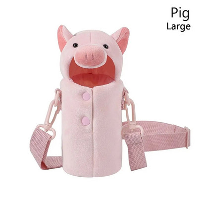 Nešiojamas animacinių filmų vandens butelio dangtelio dėklas žieminis pliušinis izoliuotas maišelis puodelis maišelis Vakuuminis stiklinis puodelis rankovės sportiniai stovyklavimo priedai