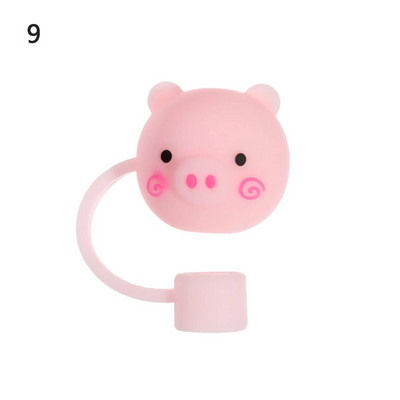 Kreativni silikonski slamkasti čep za višekratnu upotrebu, čep za prašinu za piće, dodaci za staklenu čašu, otporan na prskanje, crtani čepovi za slamčice, vrhovi, poklopac