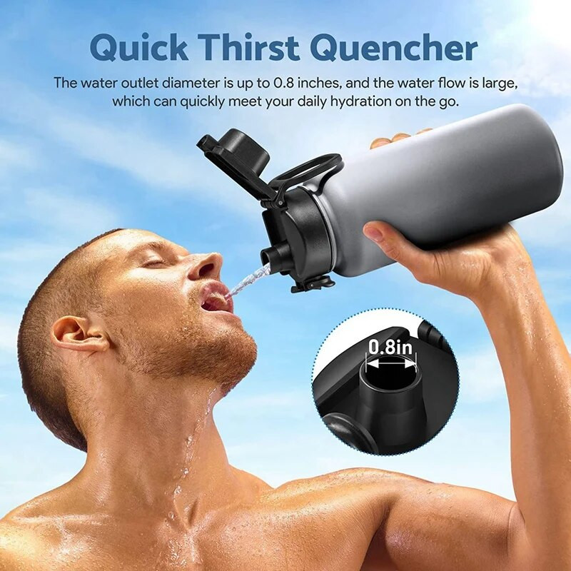 2 vnt automatinio snapelio dangtelis platus burnos dangtelis su mygtuko užraktu juodas, skirtas hidrokolbai, plačia burna 12, 16, 18, 20, 32, 40, 64 Oz,