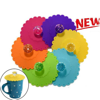 Νέο κάλυμμα φλυτζανιού σιλικόνης χρώματος Rainbow με αναρρόφηση καπάκι διατήρησης θερμότητας επαναχρησιμοποιούμενο μη τοξικό αντισκονικό εργαλείο αξεσουάρ κούπα καφέ