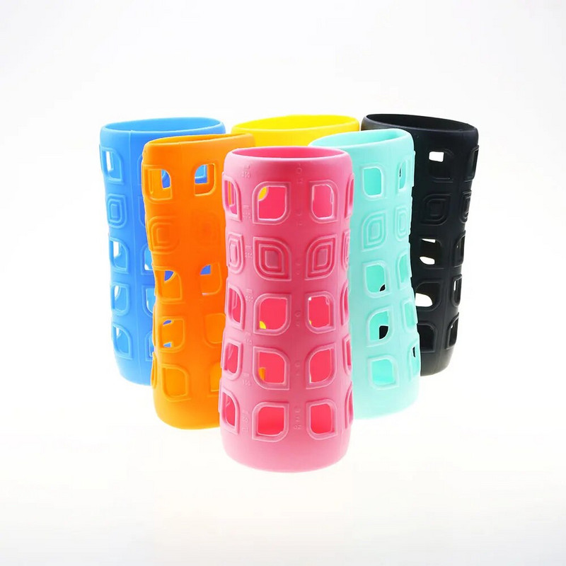 6,0 CM izdubljena silikonska navlaka za bocu s vodom protiv opekotina, navlaka za šalicu od staklene silikonske zaštitne navlake