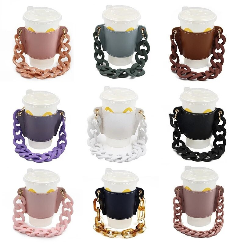 350ml lančić Prijenosni držač šalice za kavu Viseća prijenosna šalica Papirnata čaša Kožna torbica Mlijeko Čaj Vrećica za šalicu pića