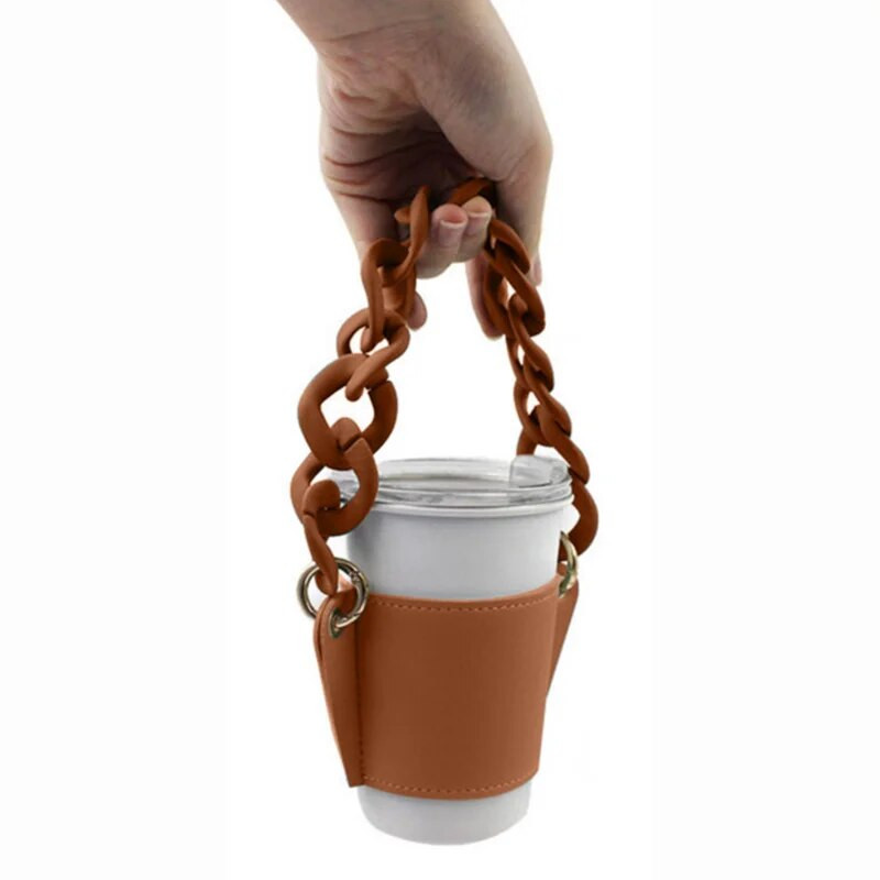 350ml lančić Prijenosni držač šalice za kavu Viseća prijenosna šalica Papirnata čaša Kožna torbica Mlijeko Čaj Vrećica za šalicu pića