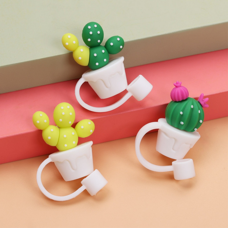 2021 Crtani čepovi otporni na prskanje za višekratnu upotrebu, vrhovi, poklopac, šalica za piće, čep za prašinu, kreativni silikonski slamkasti čep, dodaci za staklene šalice