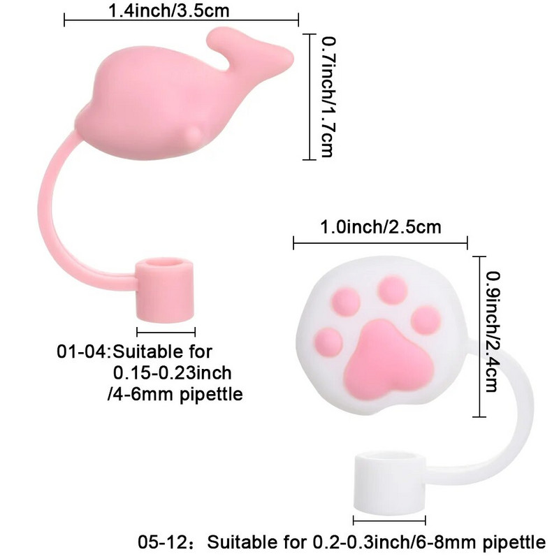 2021 Crtani čepovi otporni na prskanje za višekratnu upotrebu, vrhovi, poklopac, šalica za piće, čep za prašinu, kreativni silikonski slamkasti čep, dodaci za staklene šalice