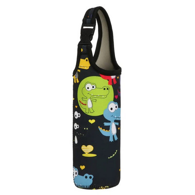 Mielas animacinių filmų puodelio dangtelis vaikams geriamasis butelis, apsauginis dangtelis, dirželis, sagtis, reguliuojamas pliušinis izoliacinis puodelio dėklas