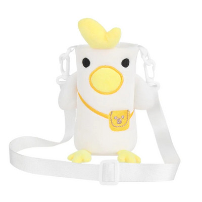 Mielas animacinių filmų puodelio dangtelis vaikams geriamasis butelis, apsauginis dangtelis, dirželis, sagtis, reguliuojamas pliušinis izoliacinis puodelio dėklas