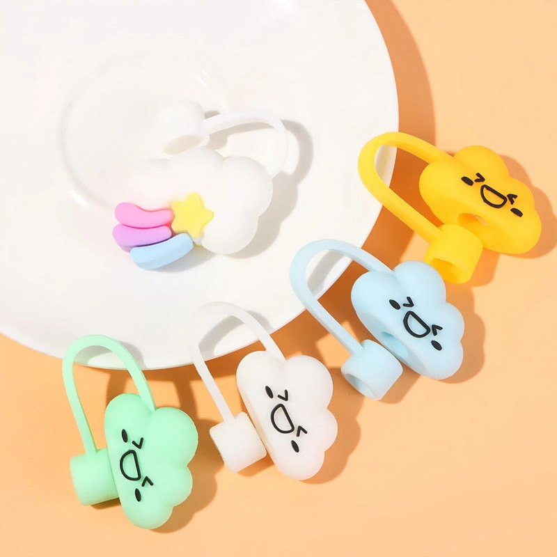 Νέο χαριτωμένο ψάθινο βύσμα σιλικόνης, επαναχρησιμοποιήσιμο καπάκι σκόνης κατανάλωσης, γυάλινο φλιτζάνι κινουμένων σχεδίων, αδιάβροχα βύσματα στο πιτσίλισμα Συμβουλές για κάλυμμα Αξεσουάρ