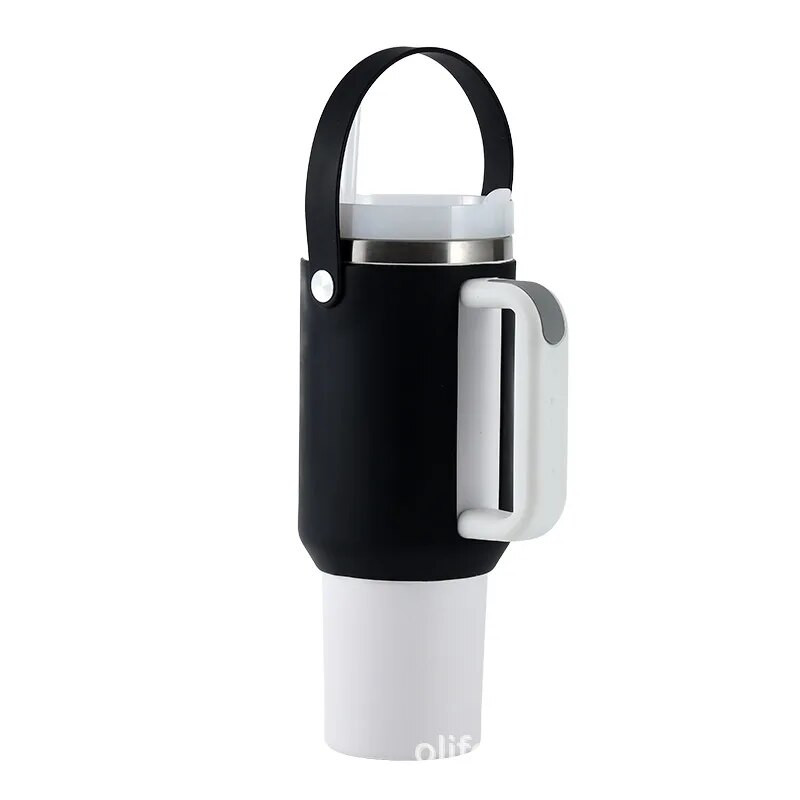 1vnt nešiojamasis silikono pagrindo puodelio dangtelis, neslystantis buteliuko bagažinės rankovės, 40 uncijų kolbos vandens dangtelis lauko stovyklavimo žygio apačioje