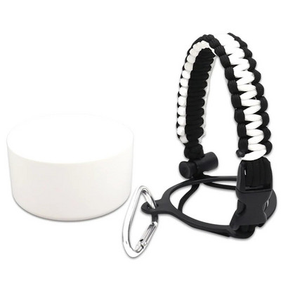 Paracord Λαβή για πλατύ στόμα Μπουκάλι νερού και μπότα με μανίκι σιλικόνης συμβατή με αξεσουάρ Hydro Flask Tumblers