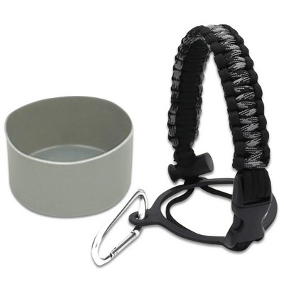 Paracord Λαβή για πλατύ στόμα Μπουκάλι νερού και μπότα με μανίκι σιλικόνης συμβατή με αξεσουάρ Hydro Flask Tumblers