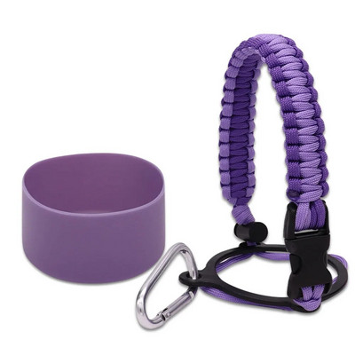 Paracord Λαβή για πλατύ στόμα Μπουκάλι νερού και μπότα με μανίκι σιλικόνης συμβατή με αξεσουάρ Hydro Flask Tumblers