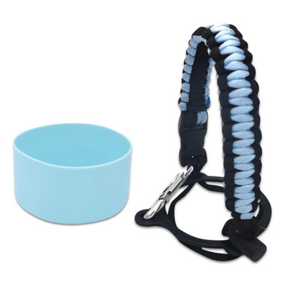 Paracord Λαβή για πλατύ στόμα Μπουκάλι νερού και μπότα με μανίκι σιλικόνης συμβατή με αξεσουάρ Hydro Flask Tumblers