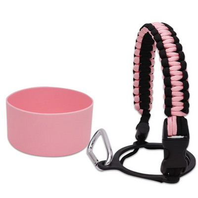 Paracord Λαβή για πλατύ στόμα Μπουκάλι νερού και μπότα με μανίκι σιλικόνης συμβατή με αξεσουάρ Hydro Flask Tumblers
