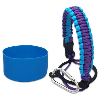Paracord Λαβή για πλατύ στόμα Μπουκάλι νερού και μπότα με μανίκι σιλικόνης συμβατή με αξεσουάρ Hydro Flask Tumblers
