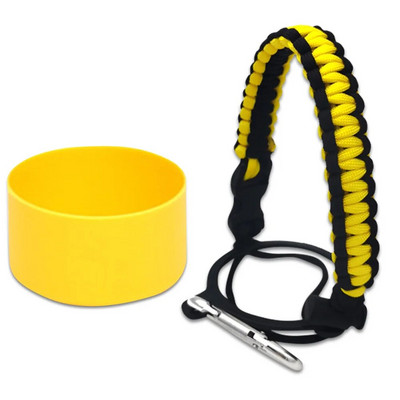 Paracord Λαβή για πλατύ στόμα Μπουκάλι νερού και μπότα με μανίκι σιλικόνης συμβατή με αξεσουάρ Hydro Flask Tumblers