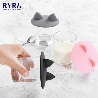 Creative Silicone Cup kate Ülevooluvastane imemiskork keraamilisele klaasist kruusikausile Kuumakindlad suletud kaaned Katte tee kohvi kaas