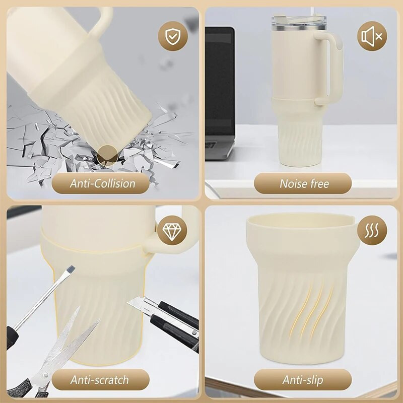 Silikoninis „Stanley“ butelio dugnas, neslystantis rankovės dangtelis, vandens buteliuko apsauginė įvorė, skirta „Stanley“ su šiaudeliais, sandarinimo dangteliais