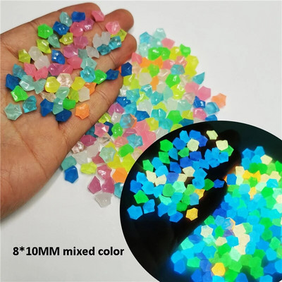 300/500Pcs Fashion Glow In Dark Pebbles Φωτεινή Πέτρινη Διακόσμηση Κήπου Βότσαλα Διακόσμηση Ενυδρείου Εξωτερικής Δεξαμενής Ψαριών