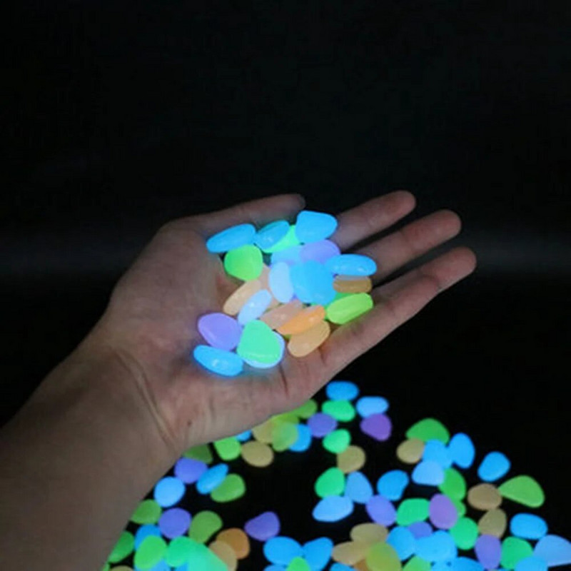 50/100Pcs Glow in the Dark Garden Βότσαλα για το πεζοδρόμιο Κήπος Βεράντα Χλοοτάπητα Κήπος Αίθριο Δεξαμενή ψαριών Ενυδρείο Διακόσμηση Glow Stone
