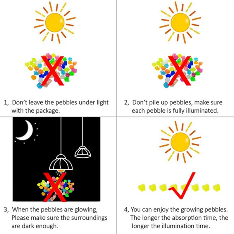 50/100Pcs Glow in the Dark Garden Βότσαλα για το πεζοδρόμιο Κήπος Βεράντα Χλοοτάπητα Κήπος Αίθριο Δεξαμενή ψαριών Ενυδρείο Διακόσμηση Glow Stone