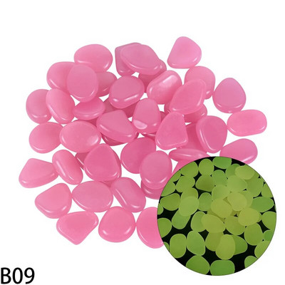 25/50 τμχ Διακοσμητικά κήπου Φωτεινές πέτρες Φθορίζοντα βότσαλα λάμπουν στους σκοτεινούς βράχους για υπαίθριο ενυδρείο στο σπίτι Διακόσμηση δεξαμενής ψαριών