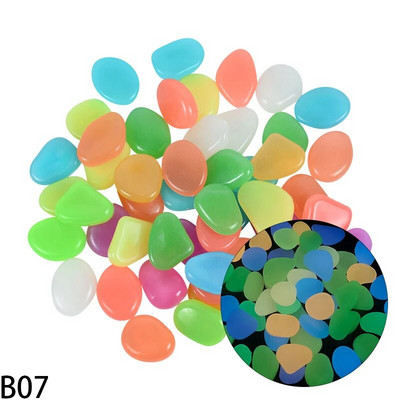 25/50 τμχ Διακοσμητικά κήπου Φωτεινές πέτρες Φθορίζοντα βότσαλα λάμπουν στους σκοτεινούς βράχους για υπαίθριο ενυδρείο στο σπίτι Διακόσμηση δεξαμενής ψαριών