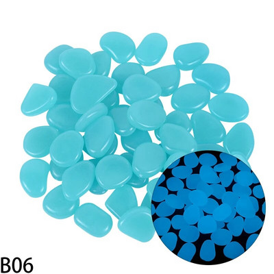 25/50 τμχ Διακοσμητικά κήπου Φωτεινές πέτρες Φθορίζοντα βότσαλα λάμπουν στους σκοτεινούς βράχους για υπαίθριο ενυδρείο στο σπίτι Διακόσμηση δεξαμενής ψαριών