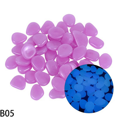 25/50 τμχ Διακοσμητικά κήπου Φωτεινές πέτρες Φθορίζοντα βότσαλα λάμπουν στους σκοτεινούς βράχους για υπαίθριο ενυδρείο στο σπίτι Διακόσμηση δεξαμενής ψαριών