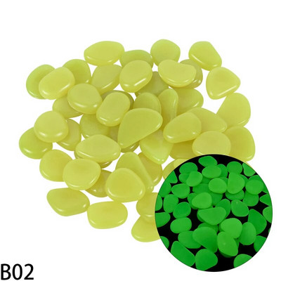 25/50 τμχ Διακοσμητικά κήπου Φωτεινές πέτρες Φθορίζοντα βότσαλα λάμπουν στους σκοτεινούς βράχους για υπαίθριο ενυδρείο στο σπίτι Διακόσμηση δεξαμενής ψαριών