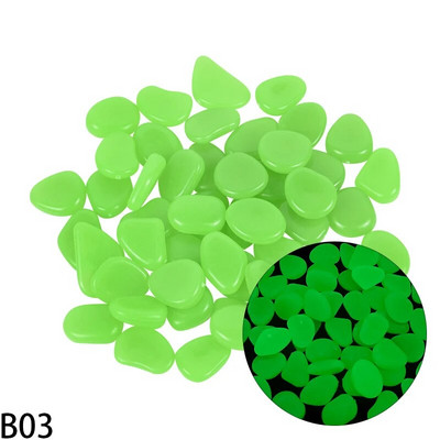 25/50 τμχ Διακοσμητικά κήπου Φωτεινές πέτρες Φθορίζοντα βότσαλα λάμπουν στους σκοτεινούς βράχους για υπαίθριο ενυδρείο στο σπίτι Διακόσμηση δεξαμενής ψαριών