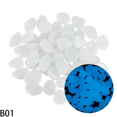 25/50 τμχ Διακοσμητικά κήπου Φωτεινές πέτρες Φθορίζοντα βότσαλα λάμπουν στους σκοτεινούς βράχους για υπαίθριο ενυδρείο στο σπίτι Διακόσμηση δεξαμενής ψαριών