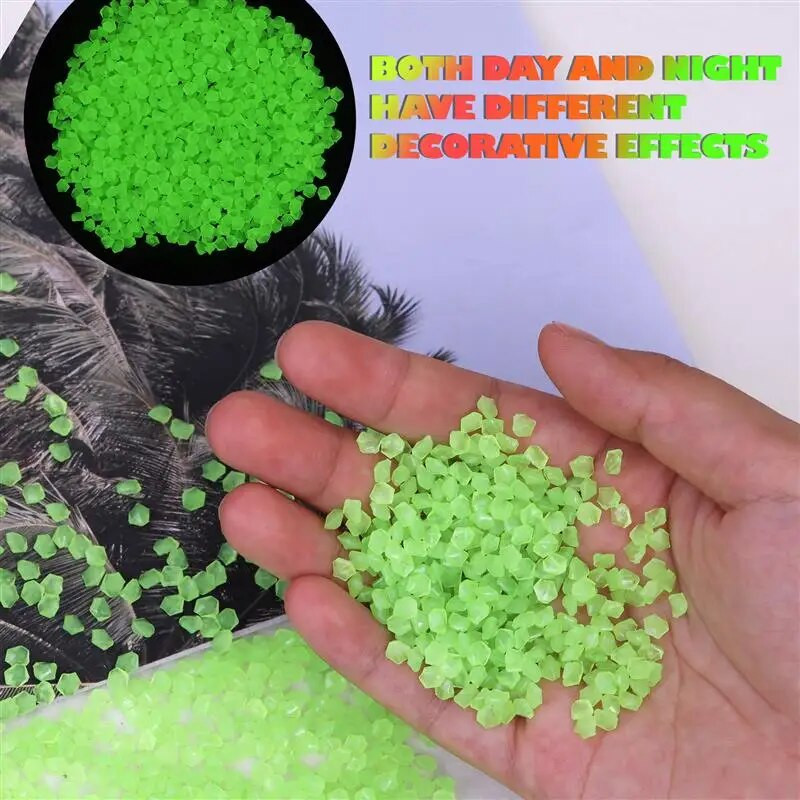 1000 vnt. / Maišelis Šviečiantis smėlis šviečiantis tamsiuose akmenėliuose akmuo Namų sodas Lauko takas Vejos apdaila Akvariumo žuvims rezervuaro dekoras 3-5 mm