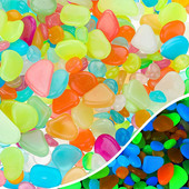 50/100/200Pcs Glow in the Dark Stones Mini Luminous Rocks 0,8-1,1cm Διακοσμητικά Βότσαλα για Γλάστρες Κηπουρικής Ενυδρείου Διακοσμητικά χαλίκι