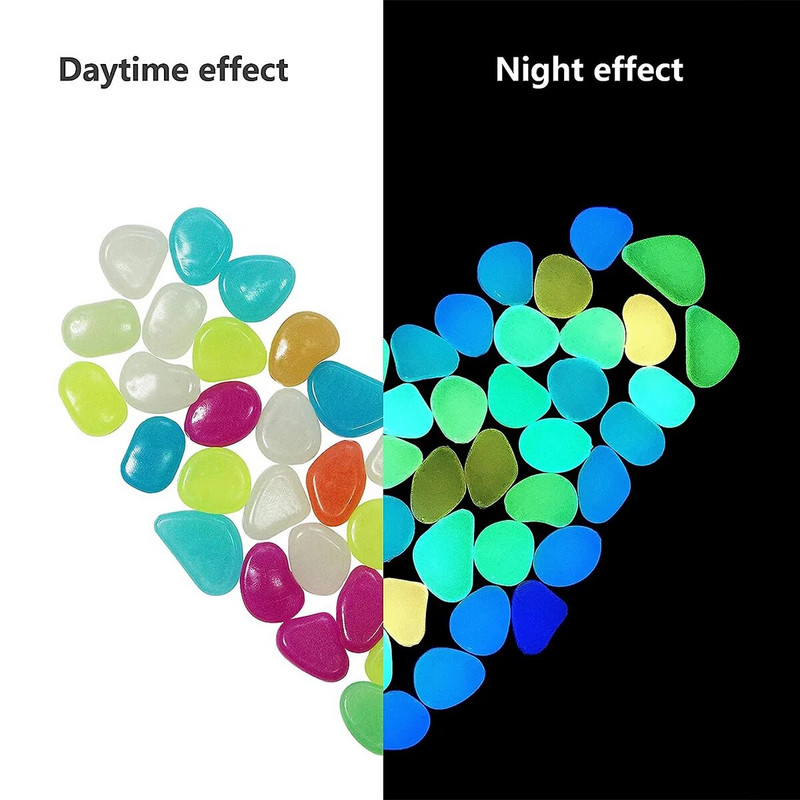 50/100/200Pcs Glow in the Dark Stones Mini Luminous Rocks 0,8-1,1cm Διακοσμητικά Βότσαλα για Γλάστρες Κηπουρικής Ενυδρείου Διακοσμητικά χαλίκι