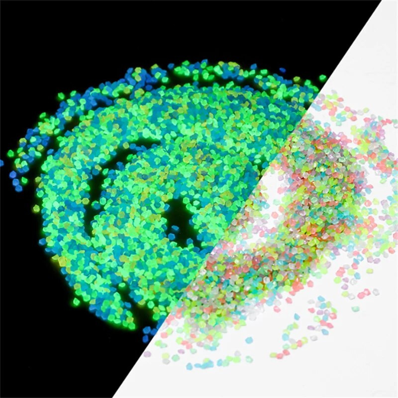 10g 400kom 3-5mm svjetleći pješčani vrtni akvarij fluorescentna mala kamena vaza svjetleći pijesak fluorescentne čestice vrtni ukras