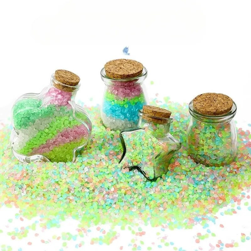 Dom 3-5 mm Svjetleći pijesak koji svijetli u tami Kamenčići 1000/3000 kom Kameni vrt Vanjska staza Dekoracija travnjaka Fish Tank Dekoracija akvarija