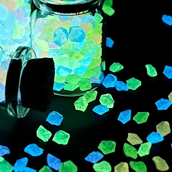 1000 бр./опаковане светещи в тъмната градина камъчета камъни за аквариумни аквариуми бар ваза декорация флуоресцентни светещи камъни