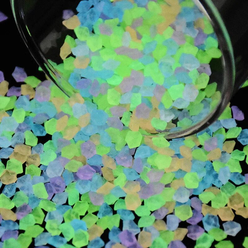 1000Pcs/Pack Glow In The Dark Garden Pebbles Stones for Aquarium Fish Tank Bar Βάζο Διακόσμηση Φωτεινές πέτρες φθορισμού