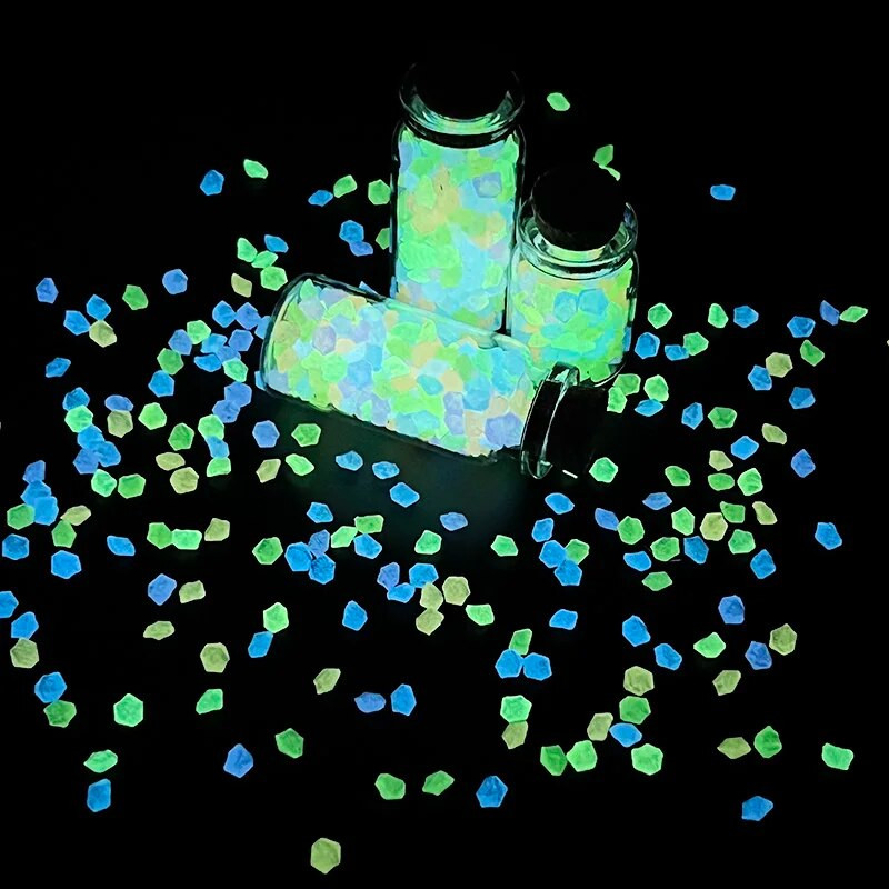 1000Pcs/Pack Glow In The Dark Garden Pebbles Stones for Aquarium Fish Tank Bar Βάζο Διακόσμηση Φωτεινές πέτρες φθορισμού