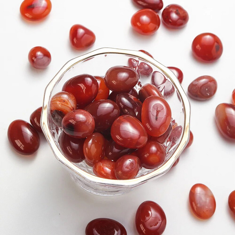 50 g Natūralus gydomasis brangakmenis karneolis poliruotas žvyro akmuo raudonas agatas krištolo reiki mineralai namų akvariumo apdaila