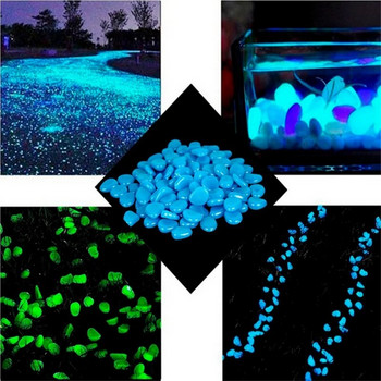 50/100 бр. 10 мм светещи в тъмното градински камъчета за градинска тераса морава градински аквариум декорация на аквариум светещи камъни