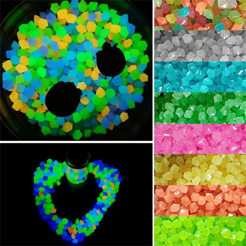 100/200 tk Pimedas helendav Dekoratiivne veeris Aiakaunistus Kivikesed Helendav kivi Õues Akvaariumi kaunistus