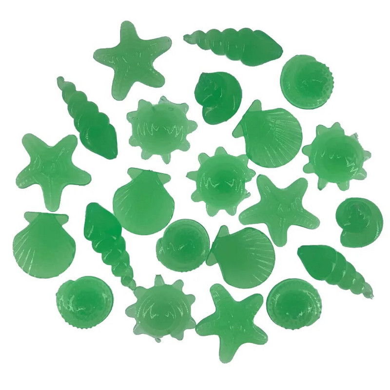 10/50 vnt Šviečiančių žėrinčių akmenų kriauklės formos jūros žvaigždžių kriauklės, skirtos akvatorijos stalui, sodo švytėjimo tamsoje akmenukų dekoracija