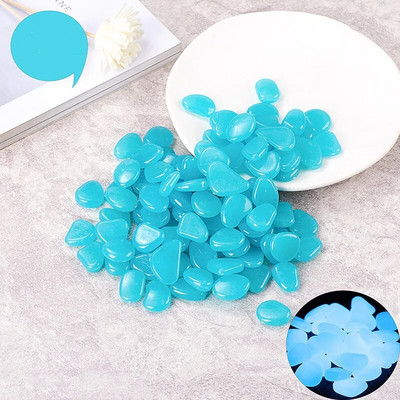 10/50/100 vnt. Švytinti tamsoje sodo akmenukai šaligatviui sodo terasai vejai sodo terasai žuvų bako akvariumo dekoras švytintis akmuo