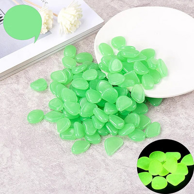 10/50/100 vnt. Švytinti tamsoje sodo akmenukai šaligatviui sodo terasai vejai sodo terasai žuvų bako akvariumo dekoras švytintis akmuo